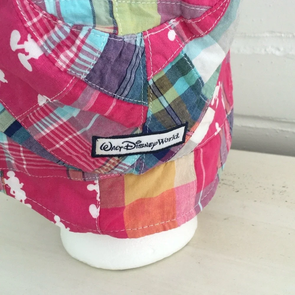 Adult Size Pink Plaid Preppy Classic Disney Mickey Mouse Bucket Hat - Picture 7 of 9